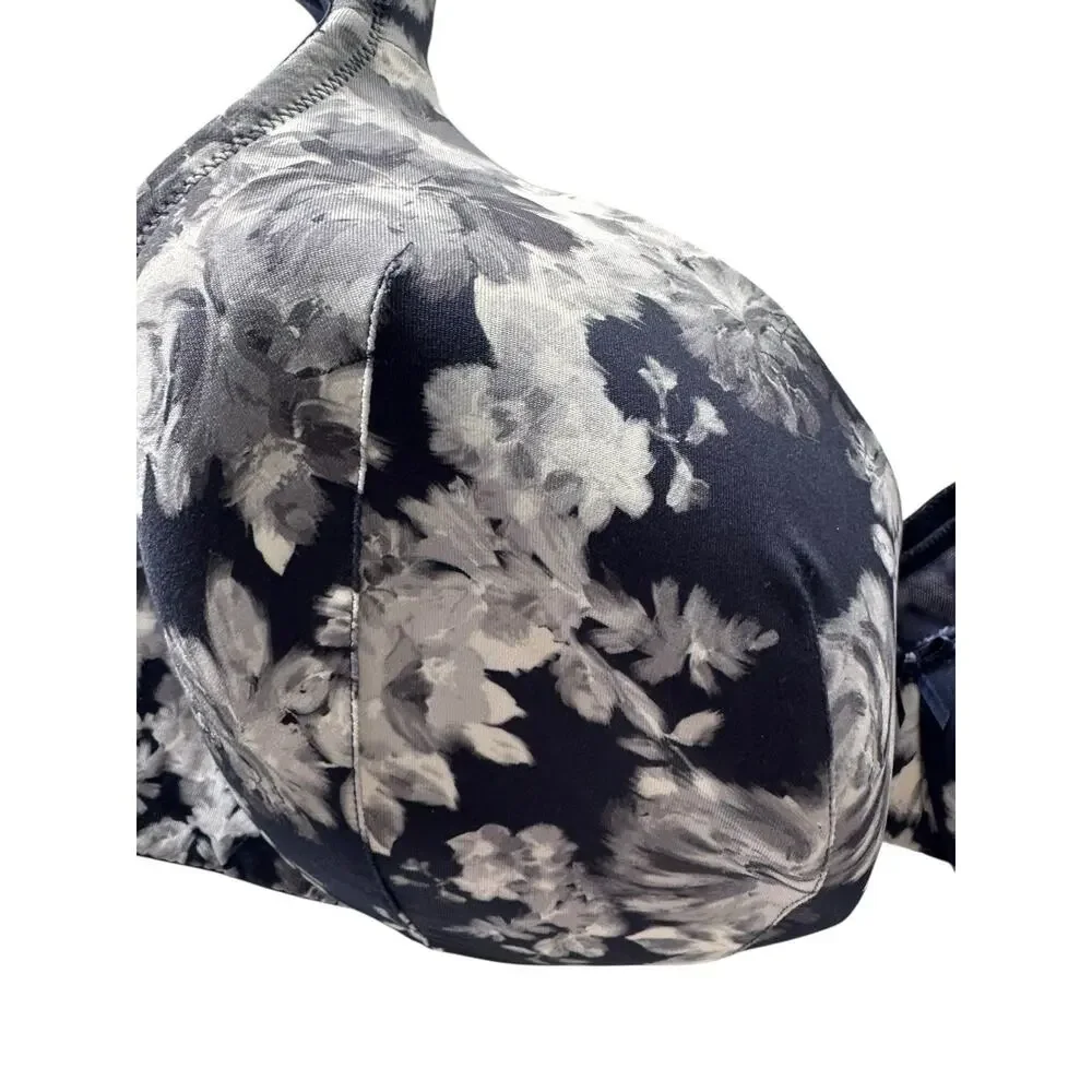 New Cacique‎ 42C Bra Dark Floral Backsmoother Lightly Lined Full Coverage